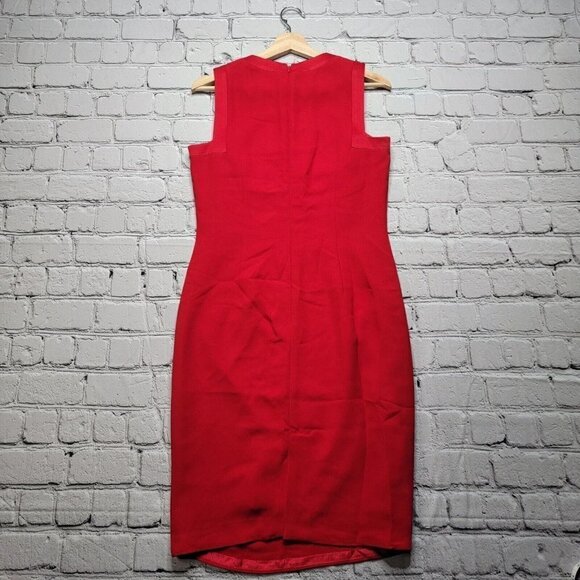 Vintage Andrea Polizzi For Rex Lester Red Sleeveless Dress Size 8 - Picture 9 of 12